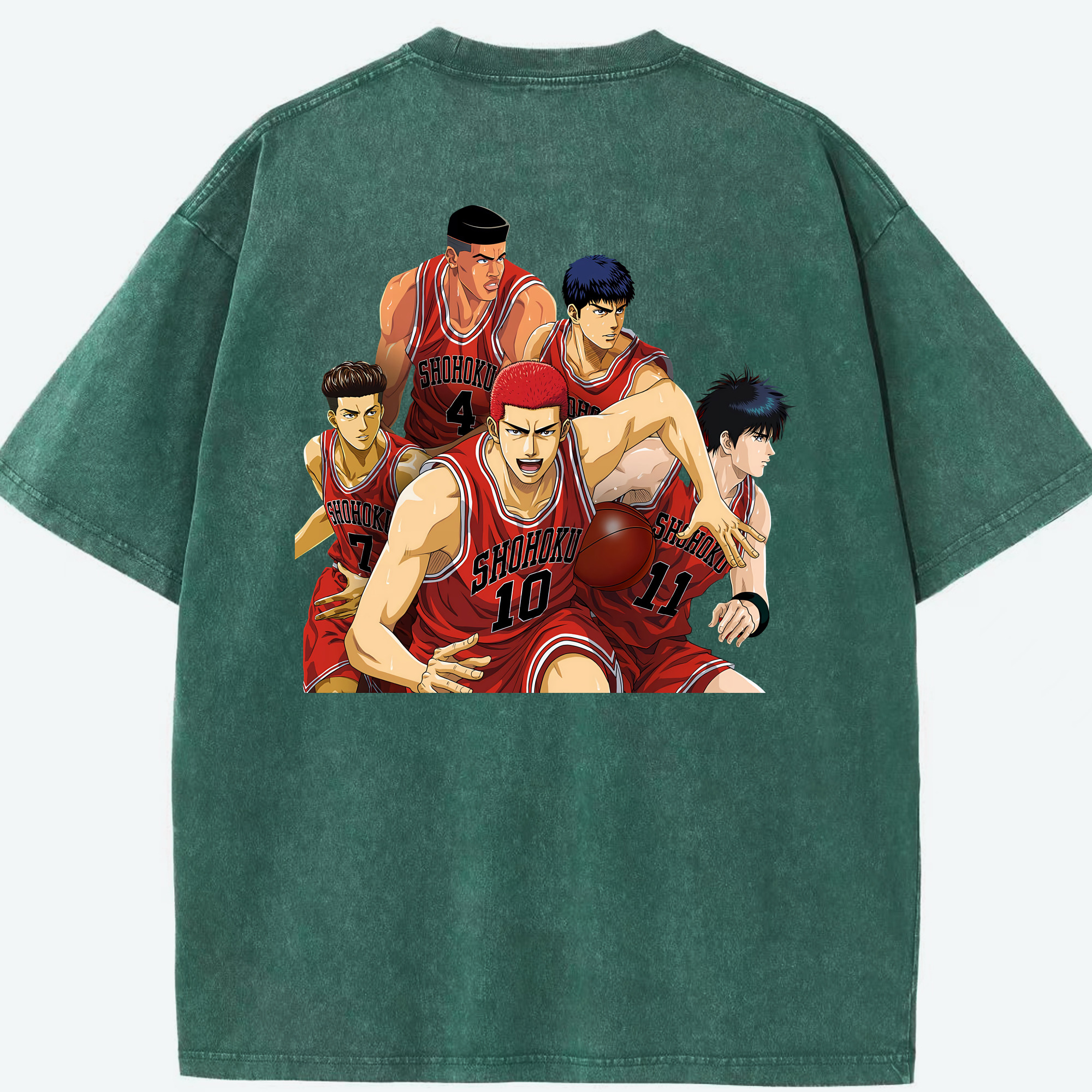 （画像用） SLAM DUNK／スラムダンク 綿100% ヴィンテージ風 半袖Tシャツ（背面プリント）